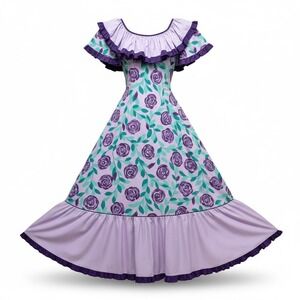 Vtg Princess Kaiulani Liberty House Hawaiian Muumuu Dress Purple Rose XL